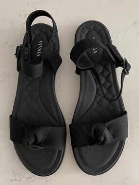 Vivaia Arch Pro AdaptAll Sandals Paloma Knot Strap Design Buckle Close Black 42